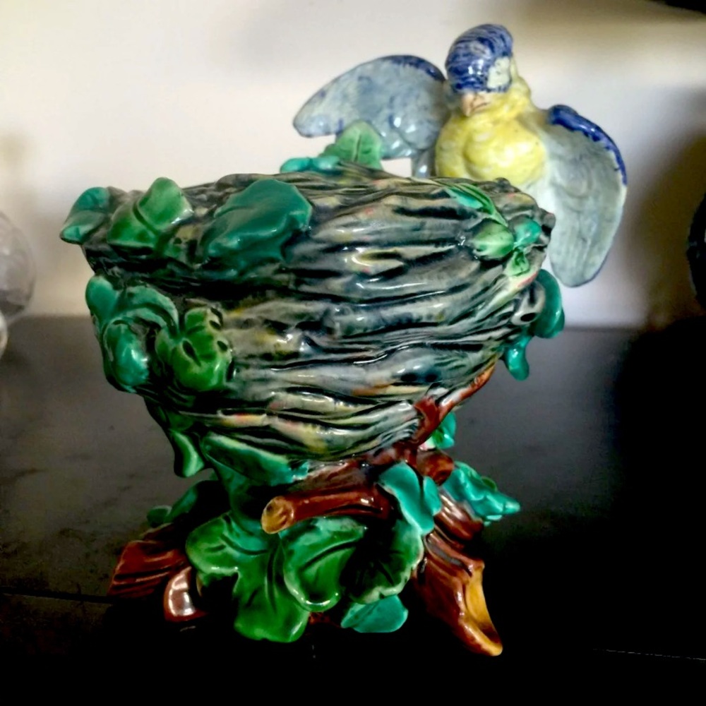 BWM Antique Majolica Statue - RARE
